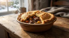 This beef stew with a cheesy crust is something we cook all winter—and never get tired of.