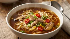 Chicken Noodle Soup with Soy: A Light, Aromatic Broth for Cold Days